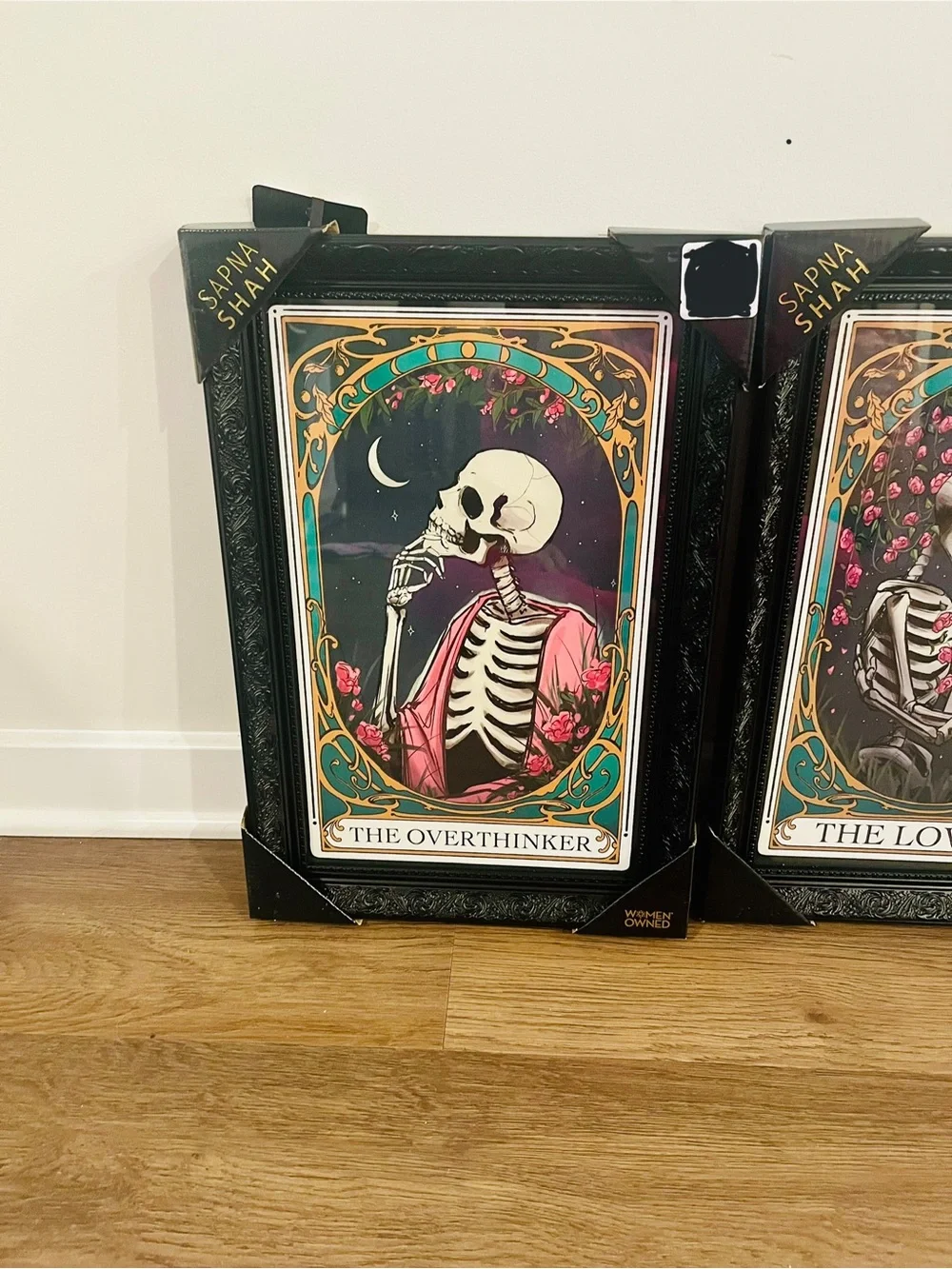 New Viral Sapna Shah Skeleton Tarot Framed Wall Art Set of 4